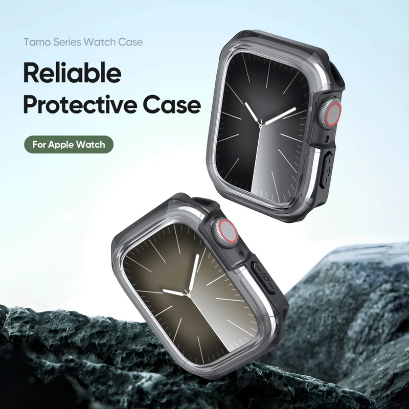 DUX DUCIS Tamo Series Apple Watch Series 9 / 8 / 7 41mm Watch Case Silicone Shockproof Cover - Transparent Blue
