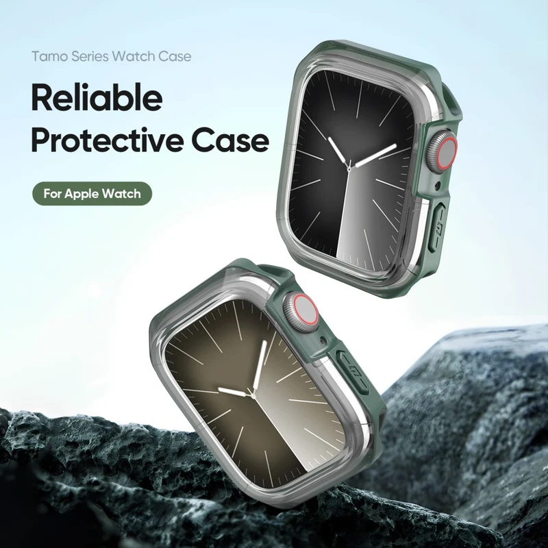 DUX DUCIS Tamo Series Apple Watch Series 9 / 8 / 7 41mm Watch Case Silicone Shockproof Cover - Transparent Blue