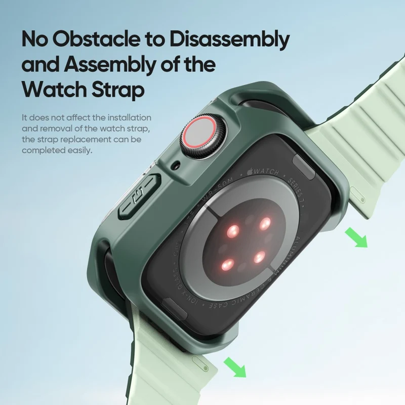 DUX DUCIS Tamo Series Apple Watch Series 9 / 8 / 7 41mm Watch Case Silicone Shockproof Cover - Transparent Blue
