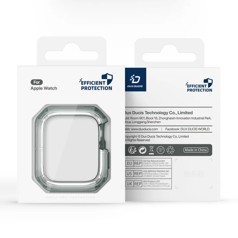 DUX DUCIS Tamo Series Apple Watch Series 9 / 8 / 7 41mm Watch Case Silicone Shockproof Cover - Transparent Blue