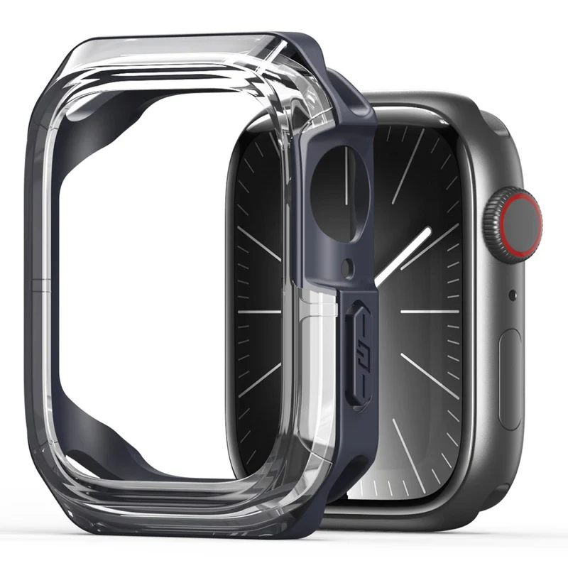 DUX DUCIS Tamo Series Apple Watch Series 9 / 8 / 7 41mm Watch Case Silicone Shockproof Cover - Transparent Blue