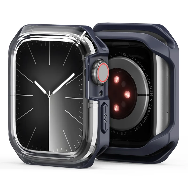DUX DUCIS Tamo Series Apple Watch Series 9 / 8 / 7 41mm Watch Case Silicone Shockproof Cover - Transparent Blue