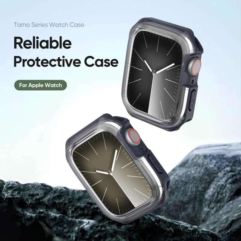 DUX DUCIS Tamo Series Apple Watch Series 9 / 8 / 7 41mm Watch Case Silicone Shockproof Cover - Transparent Blue