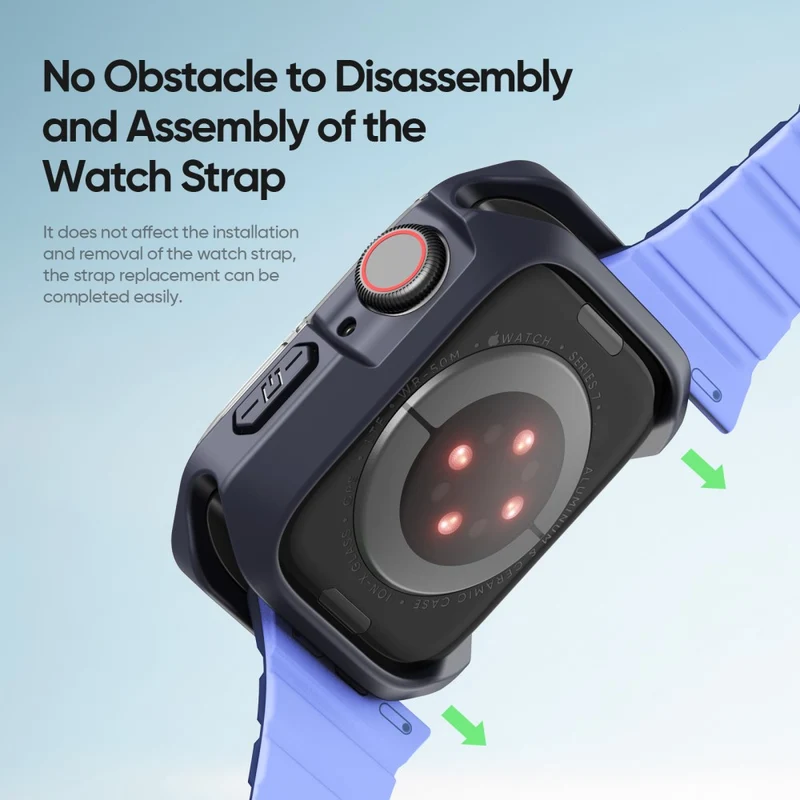 DUX DUCIS Tamo Series Apple Watch Series 9 / 8 / 7 41mm Watch Case Silicone Shockproof Cover - Transparent Blue