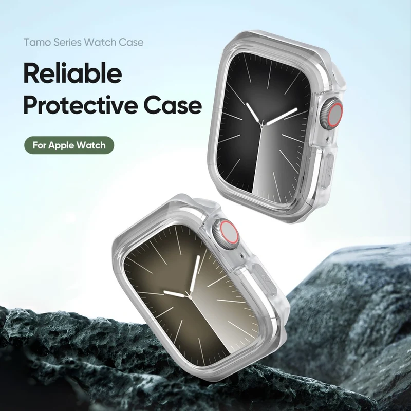 DUX DUCIS Tamo Series Apple Watch Series 9 / 8 / 7 41mm Watch Case Silicone Shockproof Cover - Transparent Blue