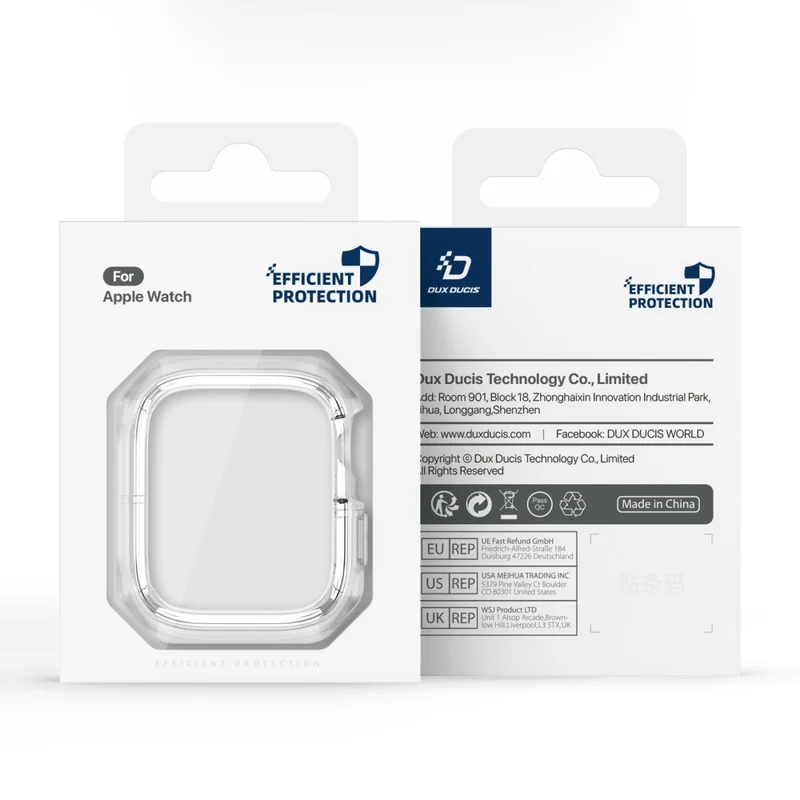 DUX DUCIS Tamo Series Apple Watch Series 9 / 8 / 7 41mm Watch Case Silicone Shockproof Cover - Transparent Blue