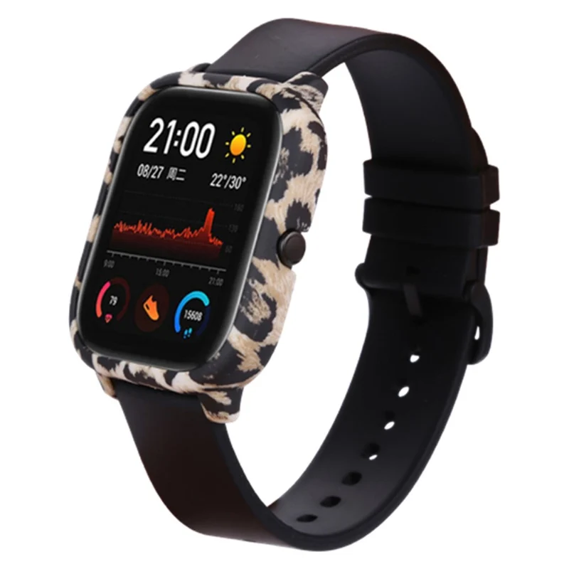 Huami Amazfit GTS Case Hard Pattern Printed Protective Frame Cover - Leopard Print