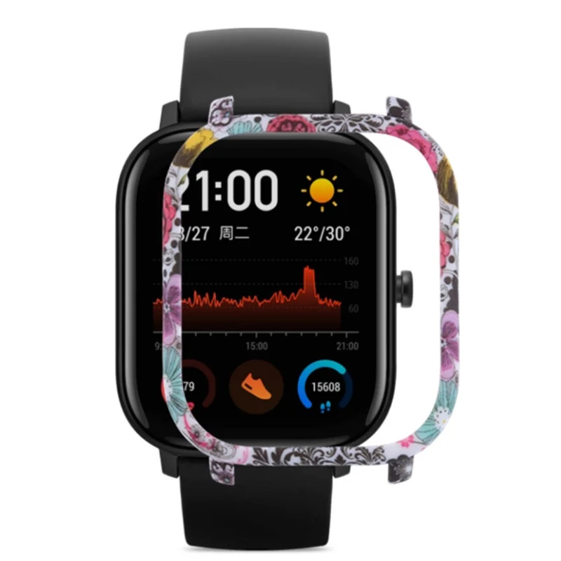 Huami Amazfit GTS Case Hard Pattern Printed Protective Frame Cover - Leopard Print