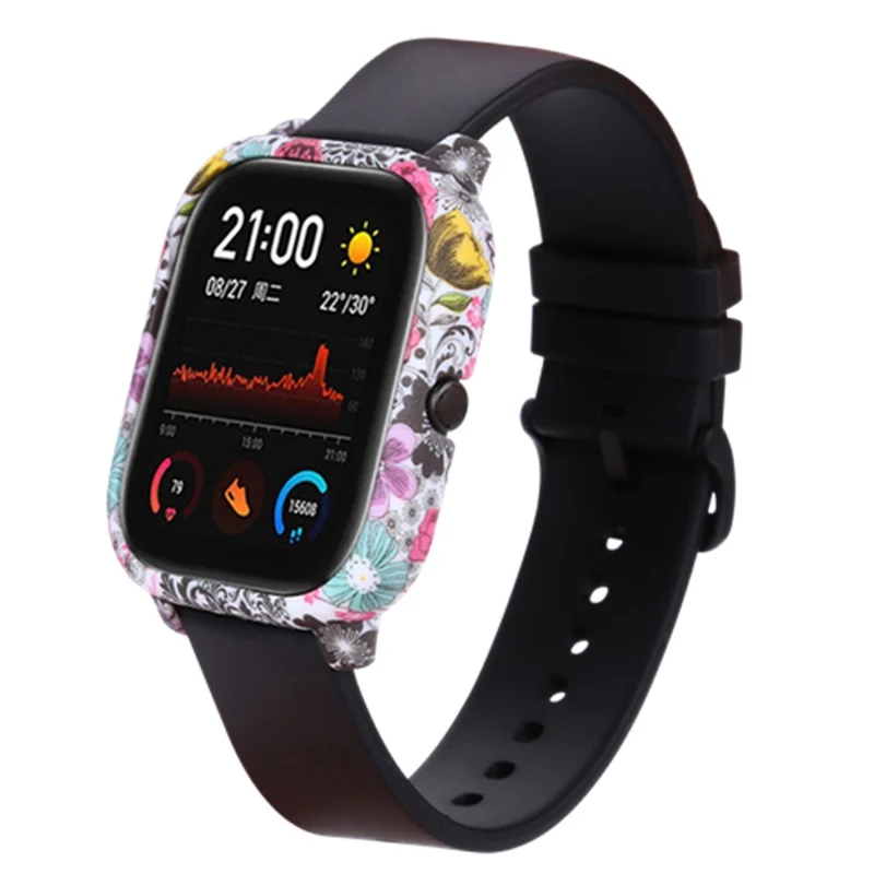 Huami Amazfit GTS Case Hard Pattern Printed Protective Frame Cover - Leopard Print