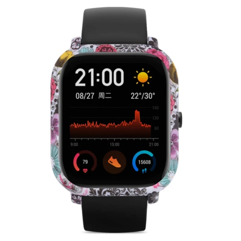 Huami Amazfit GTS Case Hard Pattern Printed Protective Frame Cover - Leopard Print