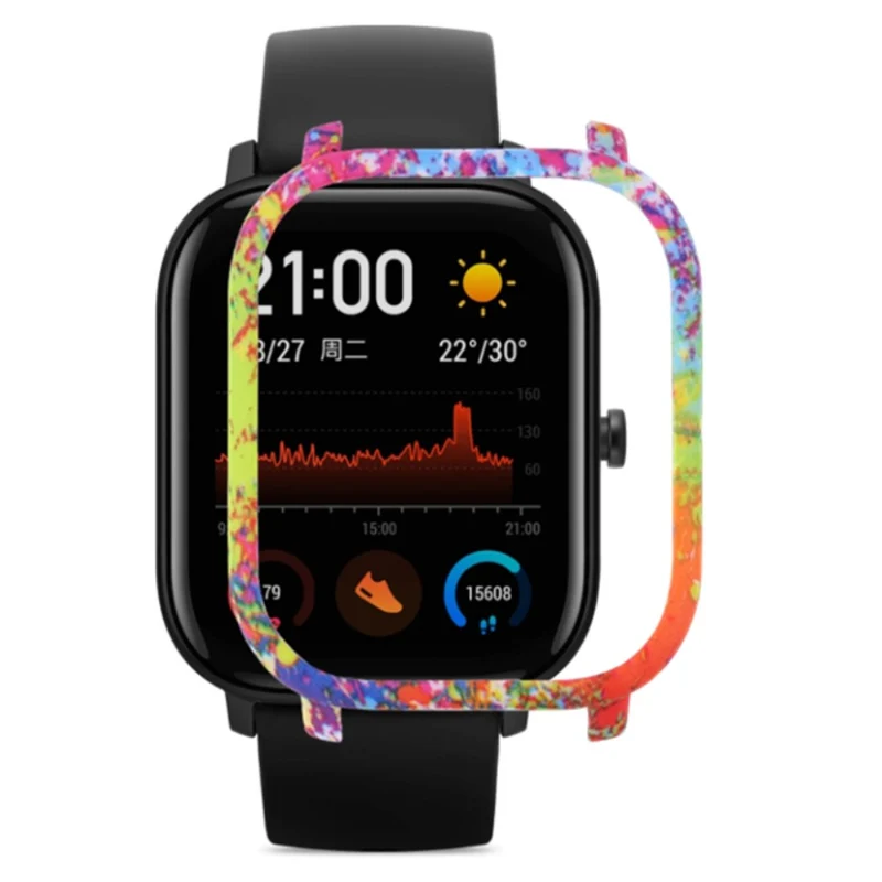 Huami Amazfit GTS Case Hard Pattern Printed Protective Frame Cover - Leopard Print