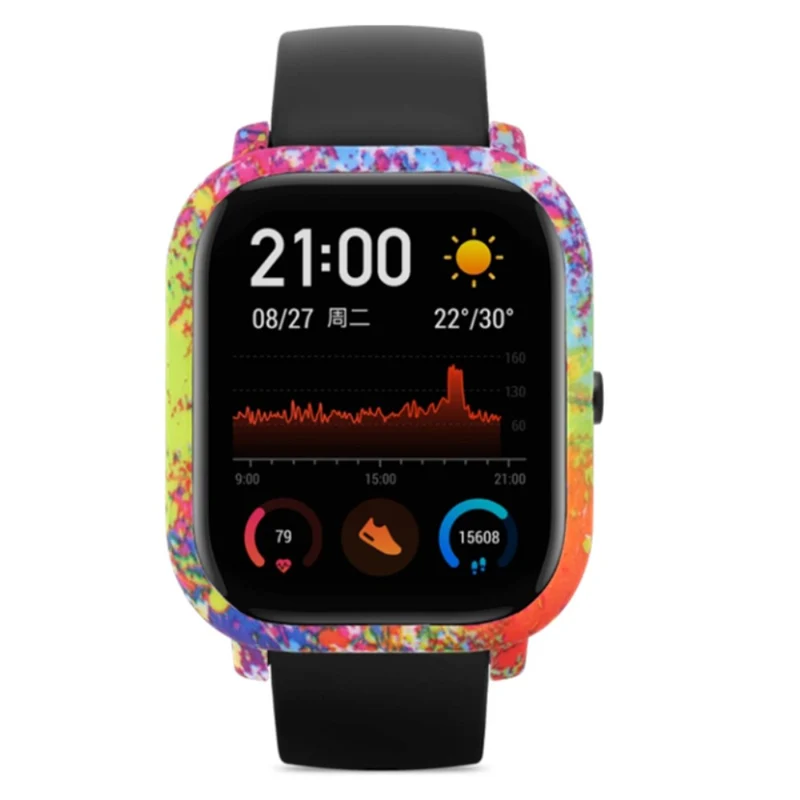 Huami Amazfit GTS Case Hard Pattern Printed Protective Frame Cover - Leopard Print