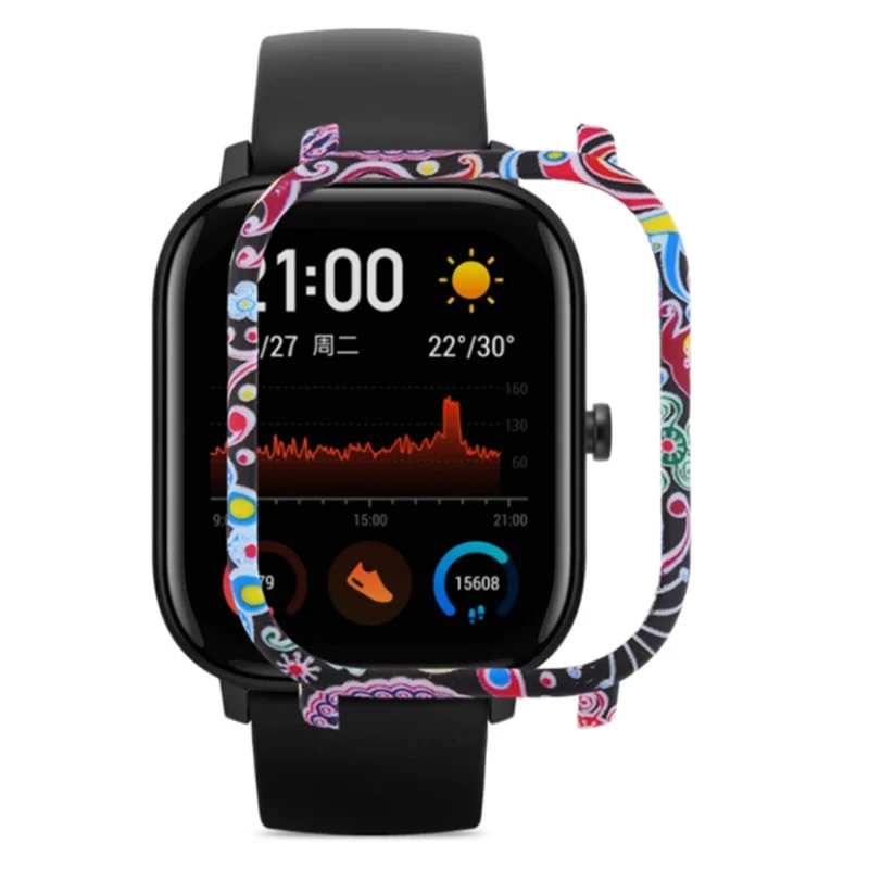 Huami Amazfit GTS Case Hard Pattern Printed Protective Frame Cover - Leopard Print