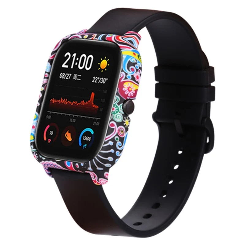 Huami Amazfit GTS Case Hard Pattern Printed Protective Frame Cover - Leopard Print