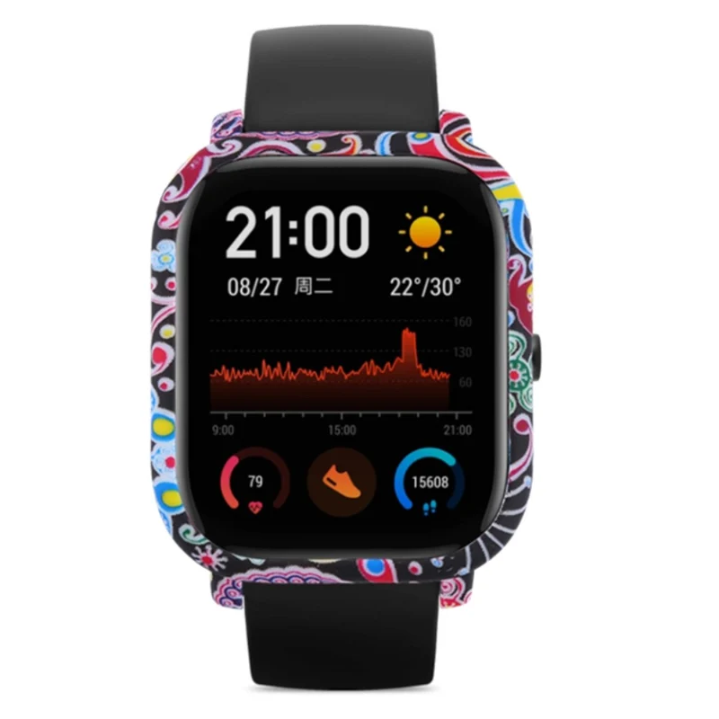 Huami Amazfit GTS Case Hard Pattern Printed Protective Frame Cover - Leopard Print
