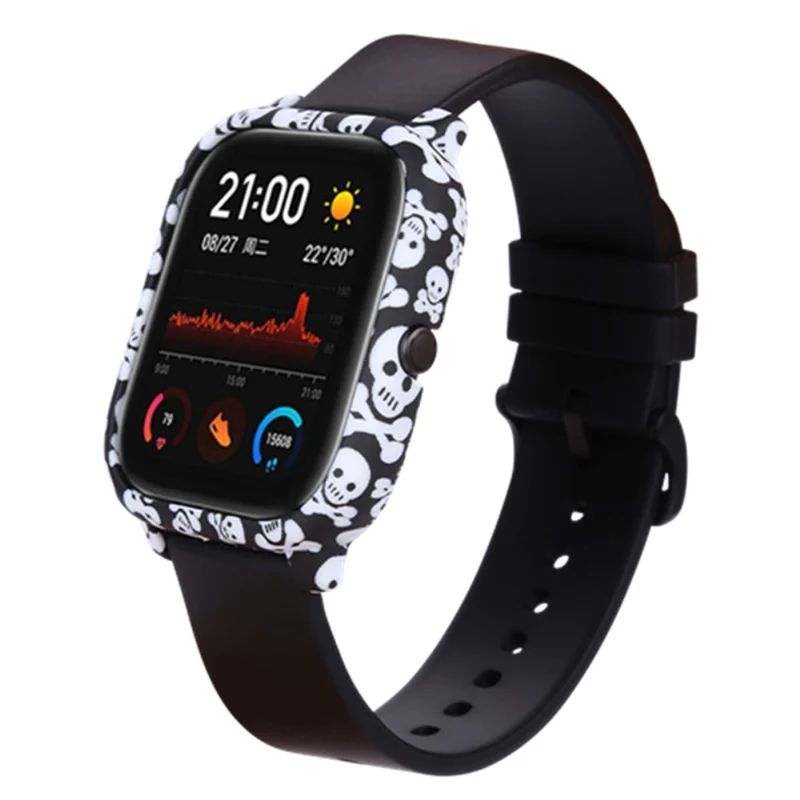 Huami Amazfit GTS Case Hard Pattern Printed Protective Frame Cover - Leopard Print
