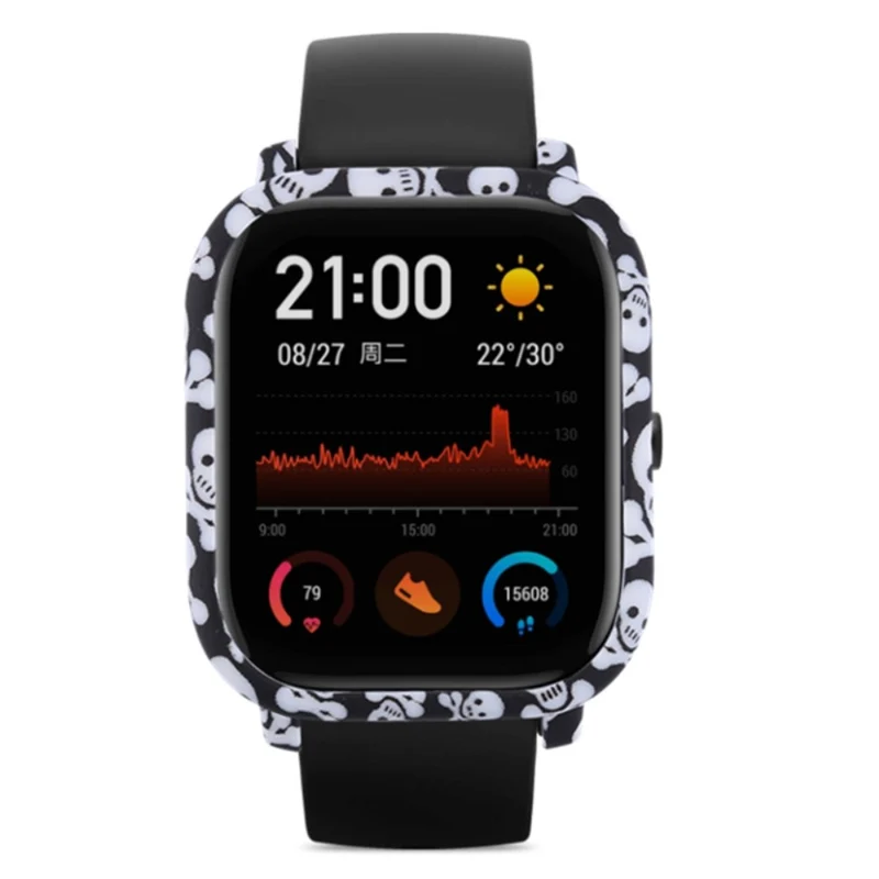 Huami Amazfit GTS Case Hard Pattern Printed Protective Frame Cover - Leopard Print