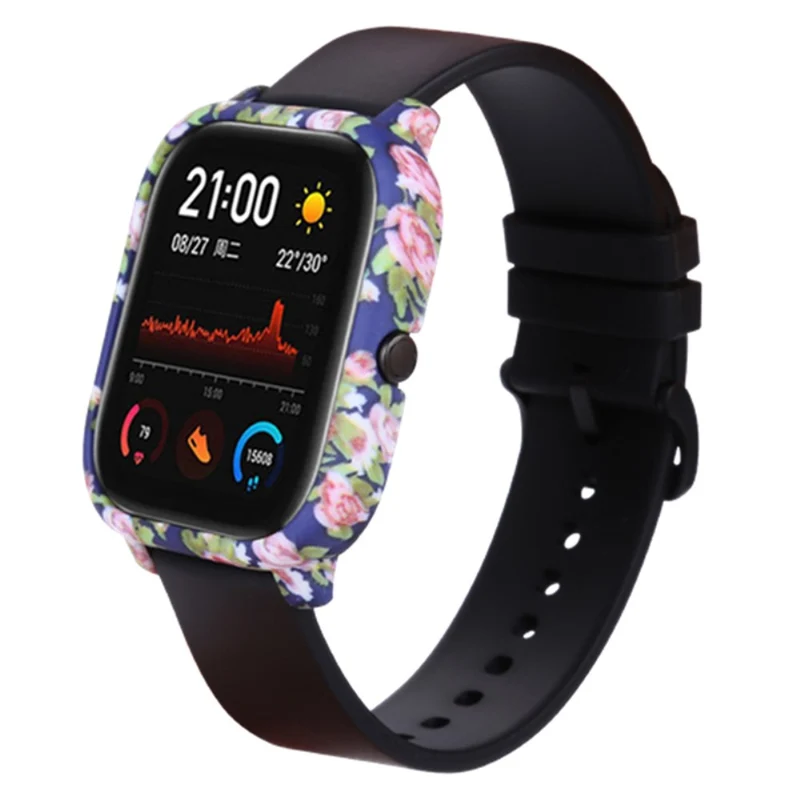 Huami Amazfit GTS Case Hard Pattern Printed Protective Frame Cover - Leopard Print