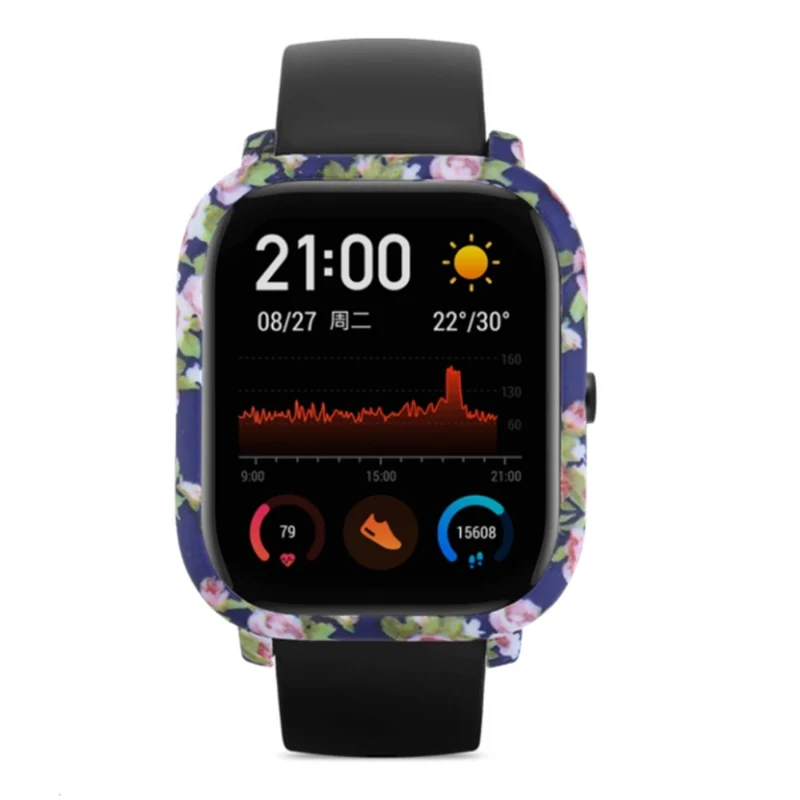 Huami Amazfit GTS Case Hard Pattern Printed Protective Frame Cover - Leopard Print
