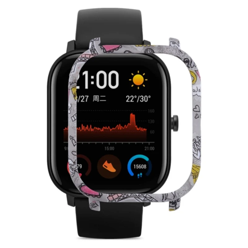 Huami Amazfit GTS Case Hard Pattern Printed Protective Frame Cover - Leopard Print