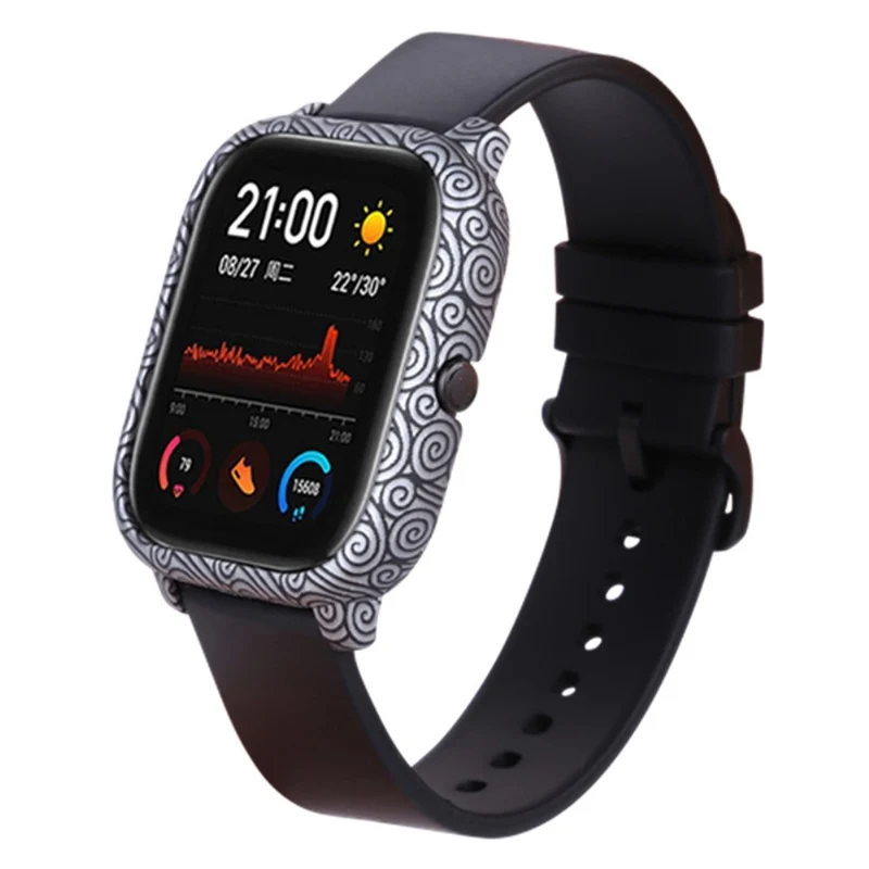 Huami Amazfit GTS Case Hard Pattern Printed Protective Frame Cover - Leopard Print