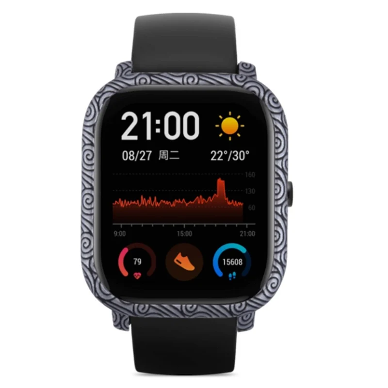 Huami Amazfit GTS Case Hard Pattern Printed Protective Frame Cover - Leopard Print