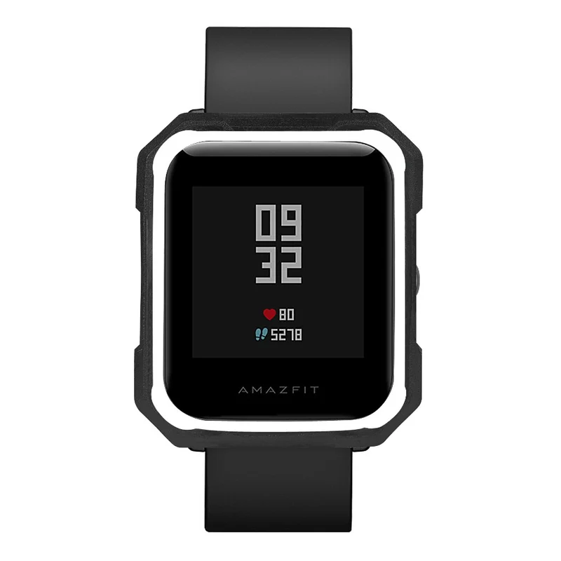Huami Amazfit Bip / Bip Lite Watch Case Flexible Dual Color Protective Cover - Black+White