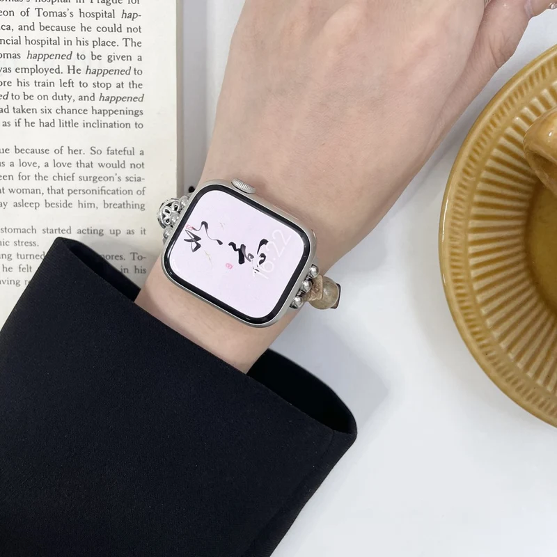 Apple Watch Series 41mm - 40mm - 38mm Universal Beads Bracelets Watch Strap - Peanut