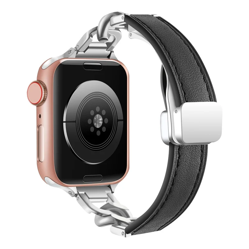 Apple Watch Series 41mm - 40mm - 38mm Universal Genuine Cow Leather Watch Strap - Tan