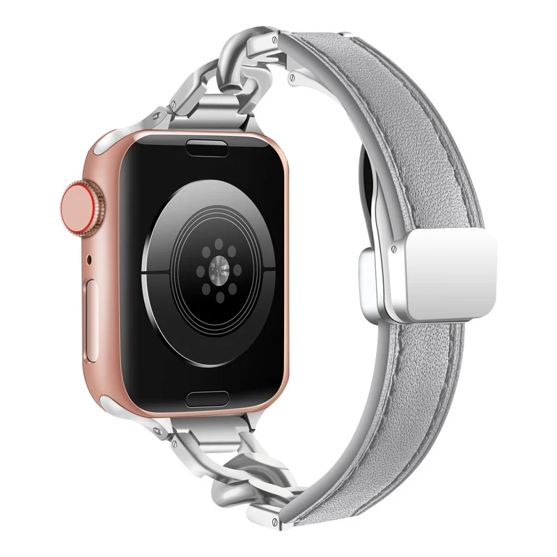 Apple Watch Series 41mm - 40mm - 38mm Universal Genuine Cow Leather Watch Strap - Tan