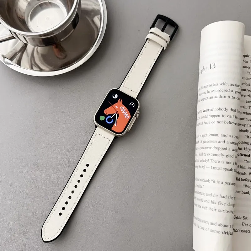 Apple Watch Series 41mm - 40mm - 38mm Universal Watch Strap Genuine Cow Leather Flexible Band
