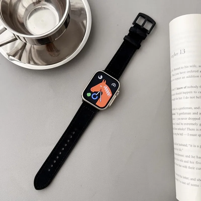 Apple Watch Series 41mm - 40mm - 38mm Universal Watch Strap Genuine Cow Leather Flexible Band