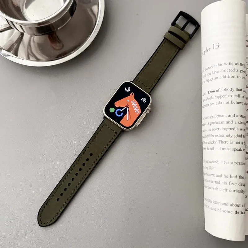 Apple Watch Series 41mm - 40mm - 38mm Universal Watch Strap Genuine Cow Leather Flexible Band