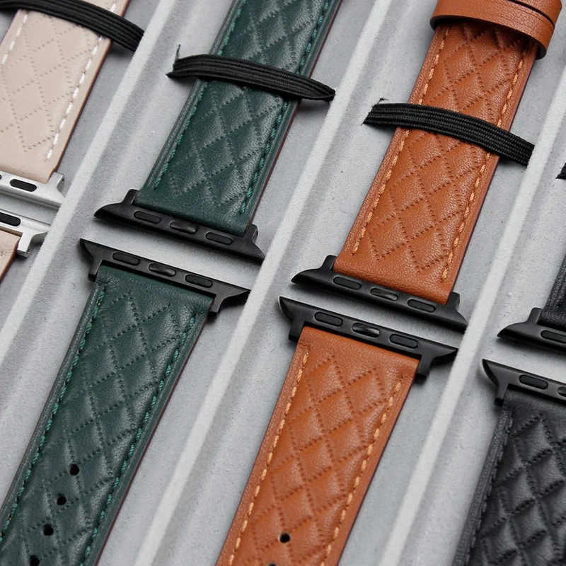 Apple Watch Series 41mm - 40mm - 38mm Universal Watch Band Genuine Cow Leather Strap
