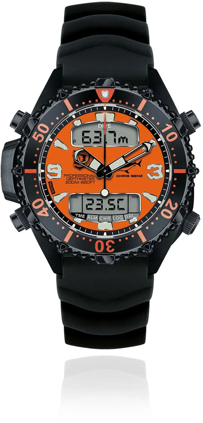 Chris Benz Depthmeter Digital 200M CB-D200X-RS-KBS Herrenuhr • 200m Wasserdicht • Saphirglas
