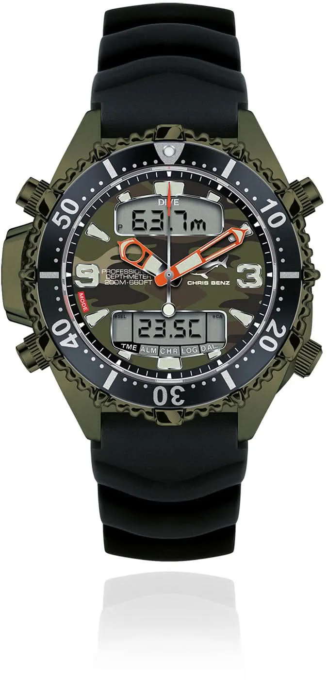 Chris Benz Depthmeter Digital CB-D200X-C-KBS Herrenuhr • Tiefenmesser • Saphirglas