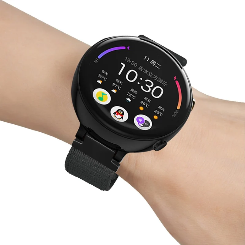 Huami Amazfit Verge 2 (A1807) Nylon Sport Loop Watch Bands Adjustable Strap with Spring Bar