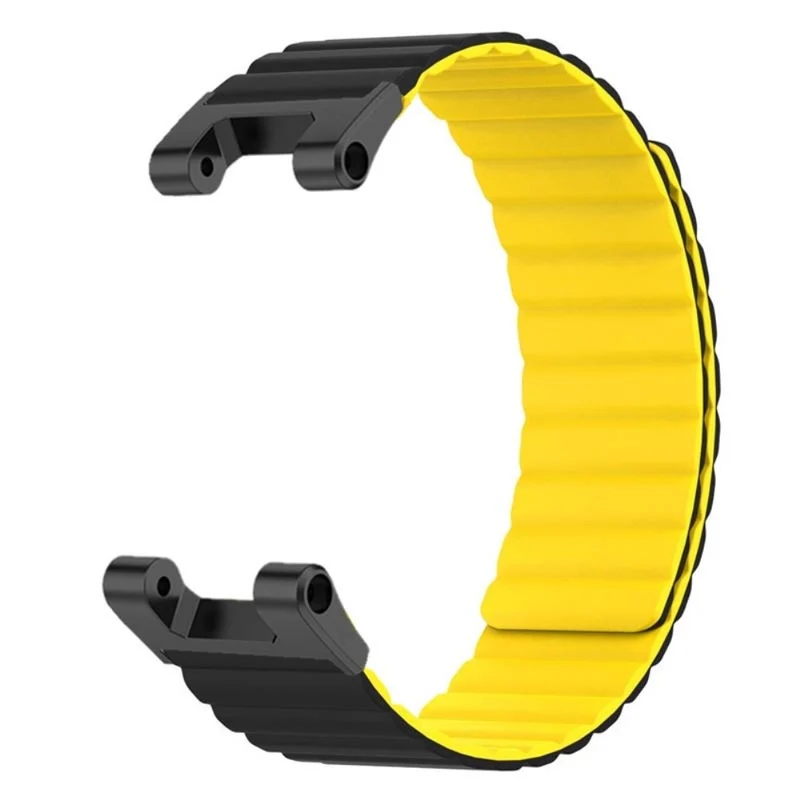 Huami Amazfit T-Rex / T-Rex Pro Flexible Watch Strap Magnetic Smartwatch Band - Black+Orange