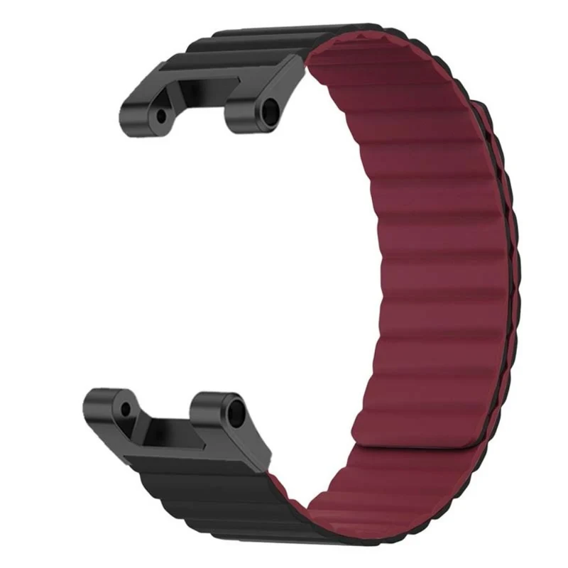 Huami Amazfit T-Rex / T-Rex Pro Flexible Watch Strap Magnetic Smartwatch Band - Black+Orange