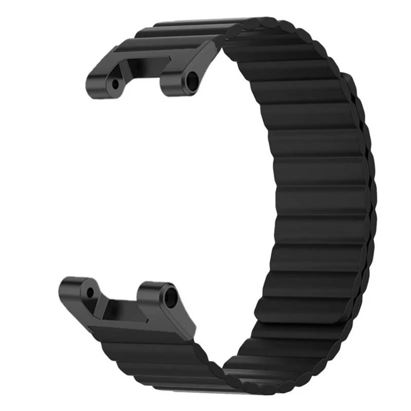 Huami Amazfit T-Rex / T-Rex Pro Flexible Watch Strap Magnetic Smartwatch Band - Black+Orange