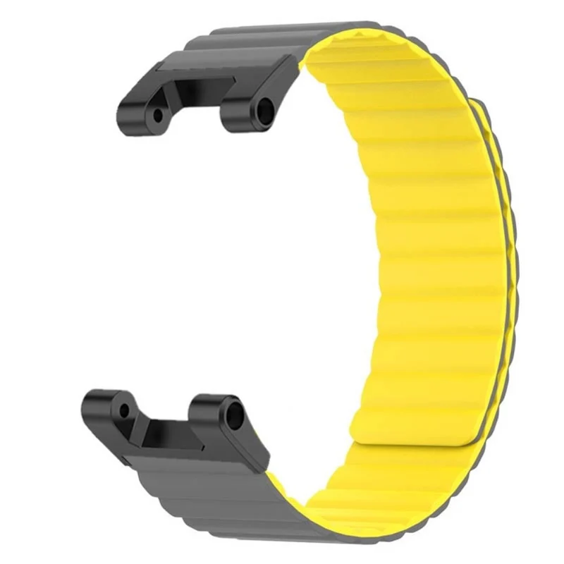 Huami Amazfit T-Rex / T-Rex Pro Flexible Watch Strap Magnetic Smartwatch Band - Black+Orange