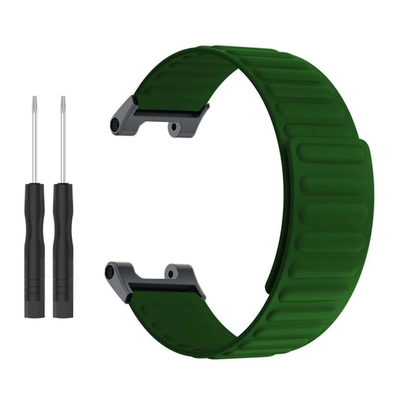 Huami Amazfit T-Rex / T-Rex Pro Flexible Watch Strap Magnetic Smartwatch Band - Black+Orange