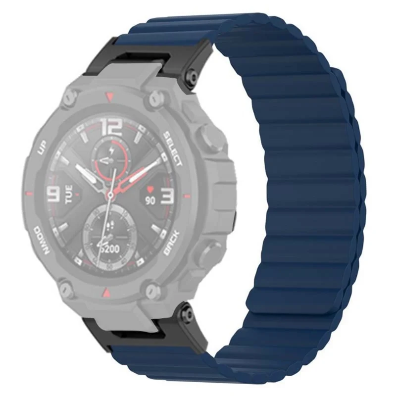 Huami Amazfit T-Rex / T-Rex Pro Flexible Watch Strap Magnetic Smartwatch Band - Black+Orange