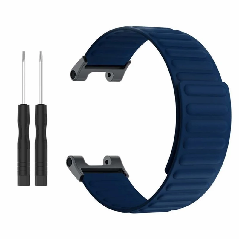 Huami Amazfit T-Rex / T-Rex Pro Flexible Watch Strap Magnetic Smartwatch Band - Black+Orange