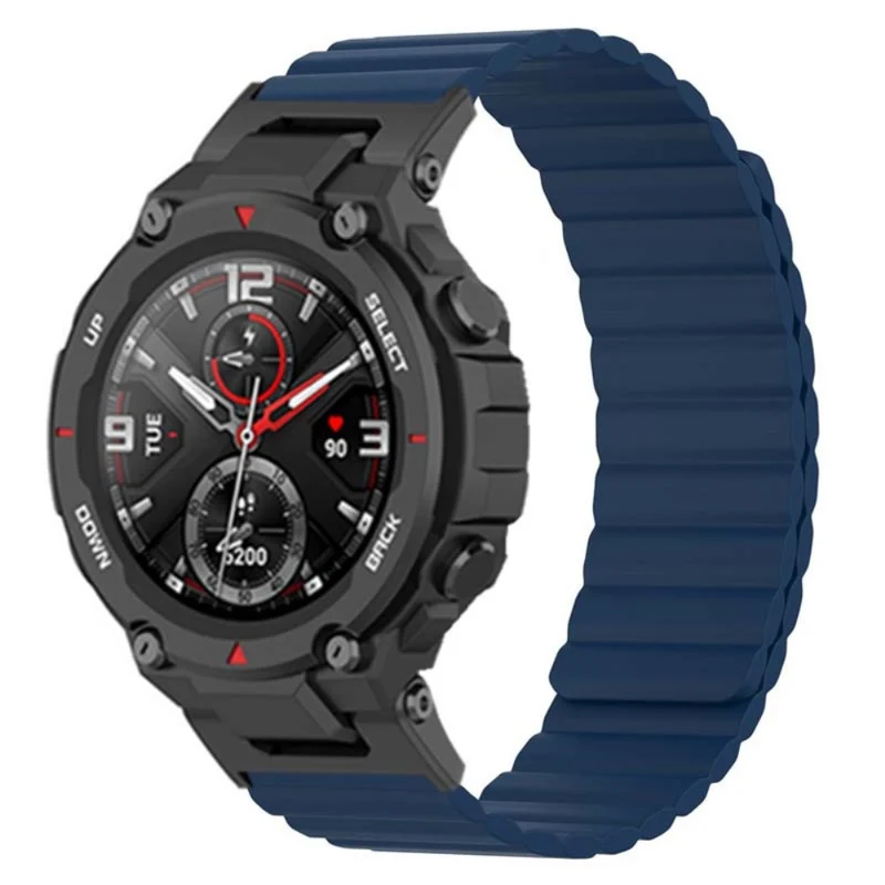 Huami Amazfit T-Rex / T-Rex Pro Flexible Watch Strap Magnetic Smartwatch Band - Black+Orange