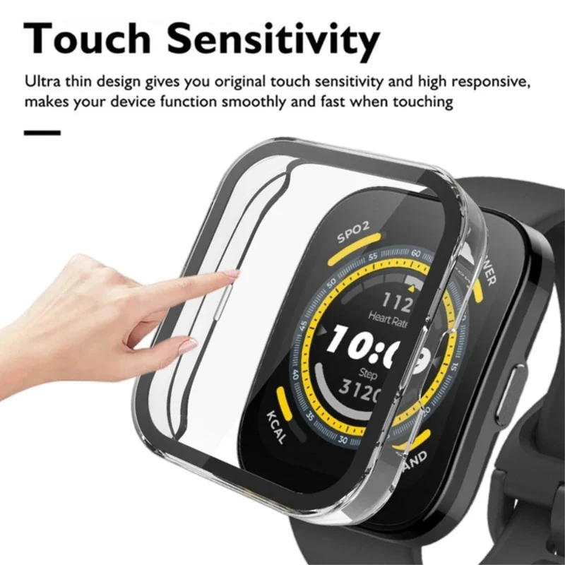 Huami Amazfit Bip 5 Watch Case Scratch Resistant Hard Flexible Protective Cover with Tempered Glass Film