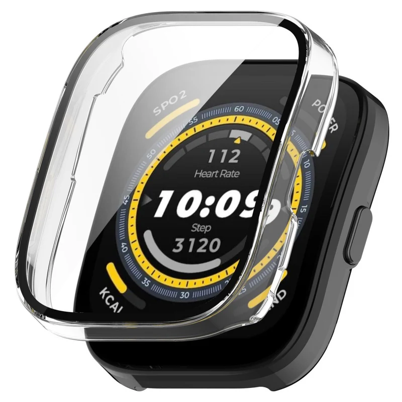 Huami Amazfit Bip 5 Watch Case Scratch Resistant Hard Flexible Protective Cover with Tempered Glass Film