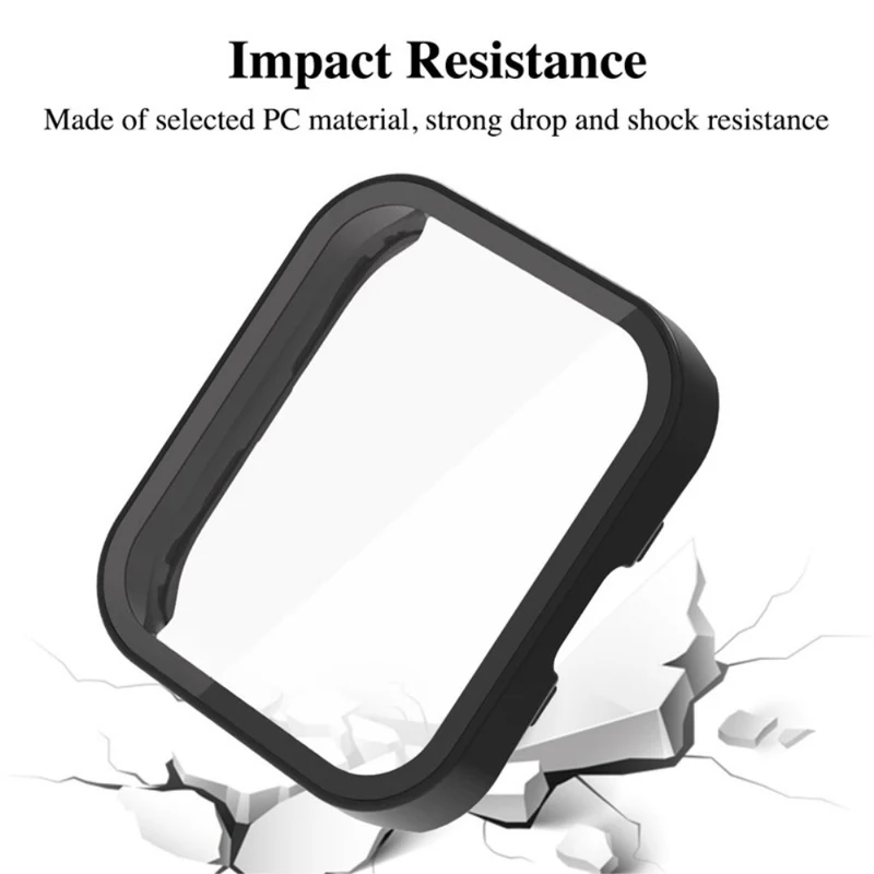Huami Amazfit Bip 5 Watch Case Scratch Resistant Hard Flexible Protective Cover with Tempered Glass Film