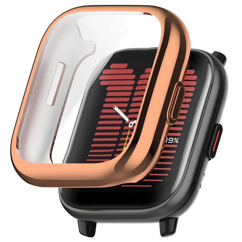 Watch Case for Huami Amazfit Active (A2211) Electroplating Frame Flexible Cover - Electroplating Rose Gold