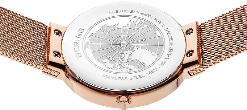 Bering Classic 14531-368 Damenuhr • Kratzfestes Saphirglas • Feines Milanaise-Armband